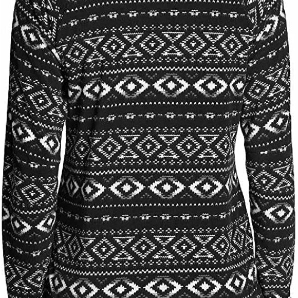 🆕 EDDIE BAUER Women's Black/White Quest Fleece 1/4 Zip Pullover Jacket, Small - Picture 6 of 6